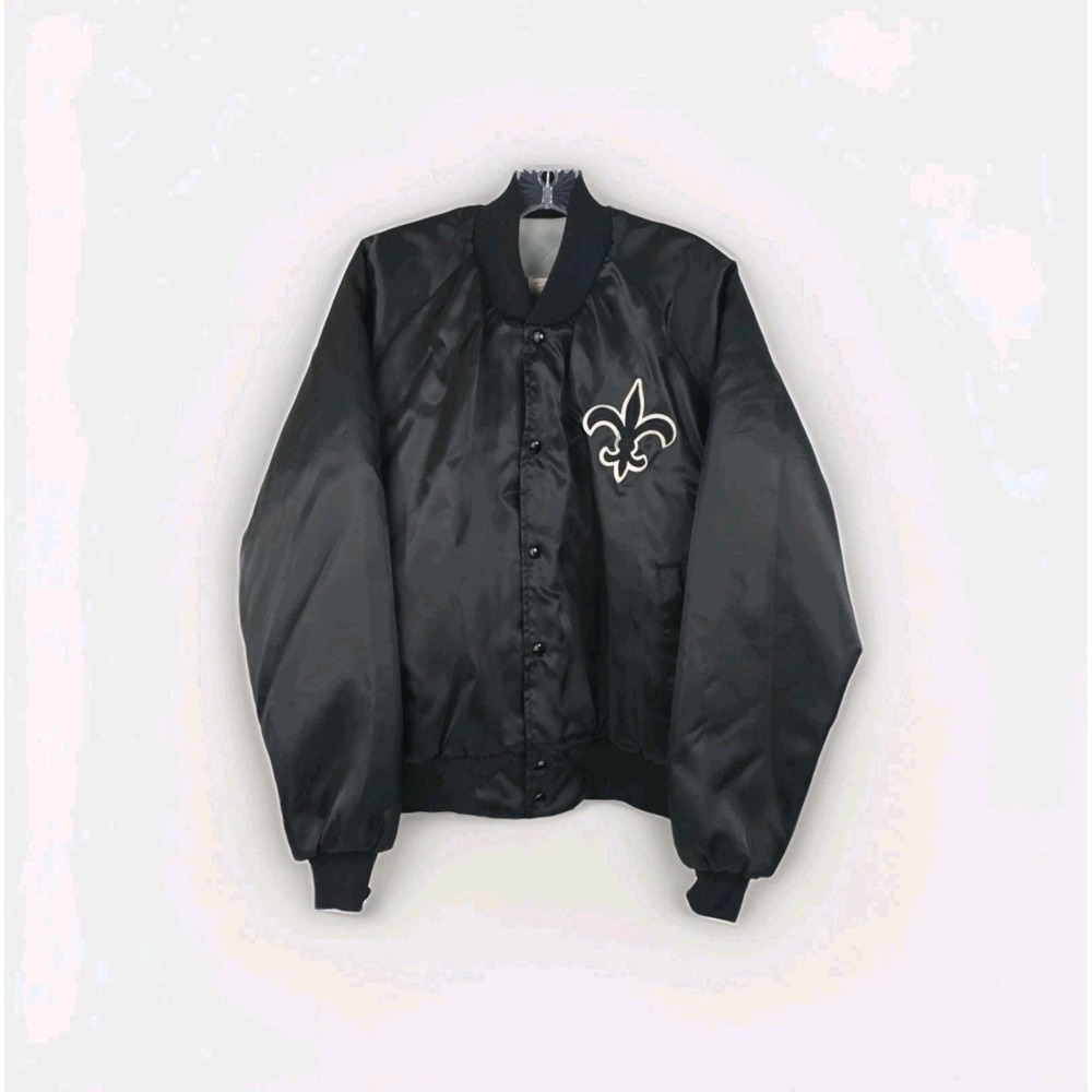 New Orleans Saints Chalk Line 80s Vintage Satin Jacket Large
